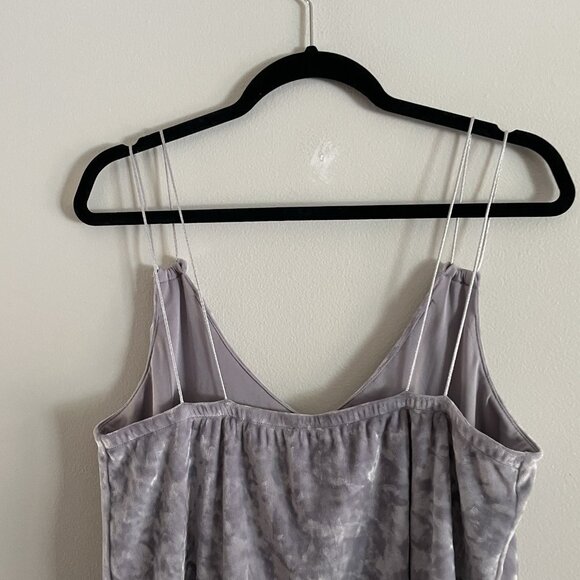 Express One Eleven Women M Gray Crushed Velvet Layered V-Neck Cami Tank Top - Picture 10 of 10